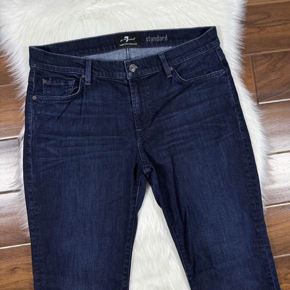7 For All Mankind Size 36 Luxe Performance Standard Straight Leg Denim Jeans - Picture 2 of 7